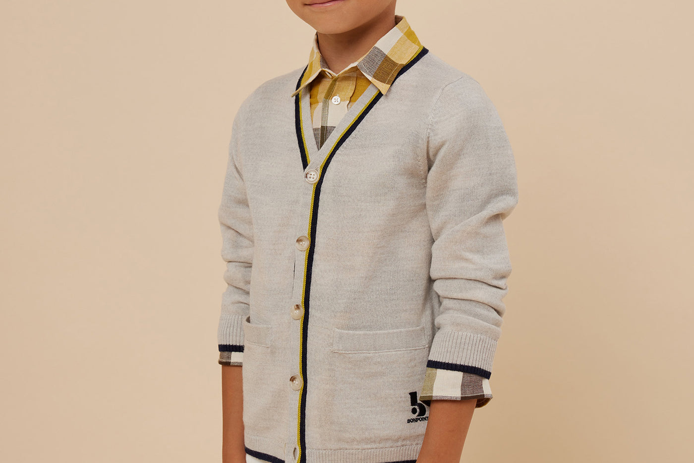 Summer 2024 boy's look wool cardigan