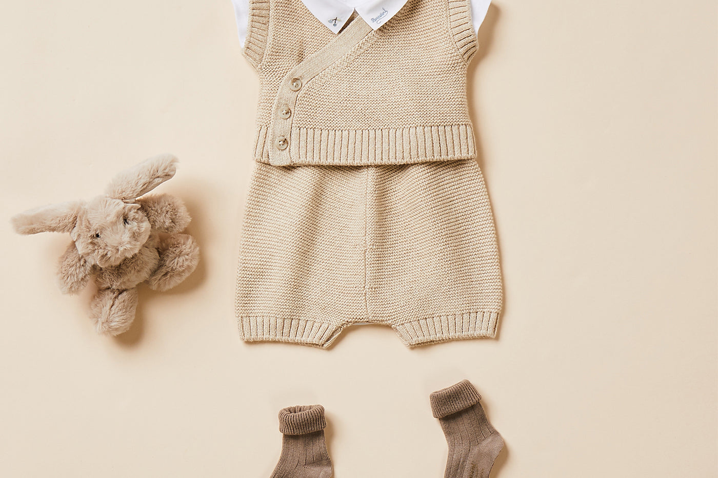 Newborn's look summer 2024 cotton and wool set