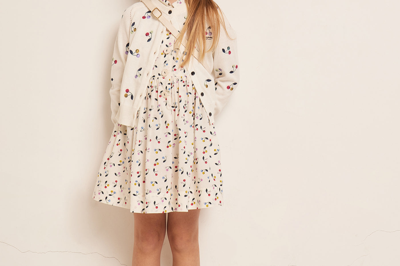 SUMMER 2023 GIRL'S LOOK CHERRY PATTERN DRESS
