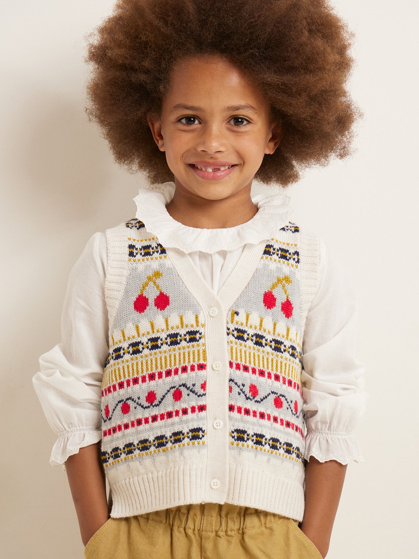 SUMMER 2023 GIRL'S SLEEVELESS CARDIGAN