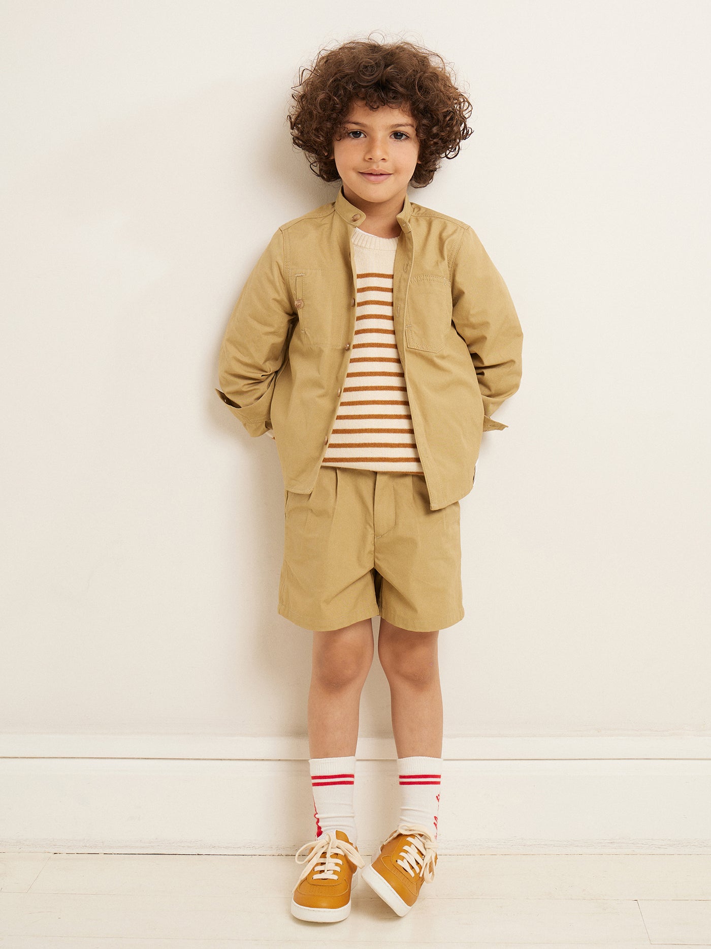 SUMMER 2023 BOY'S LOOK BEIGE SHIRT