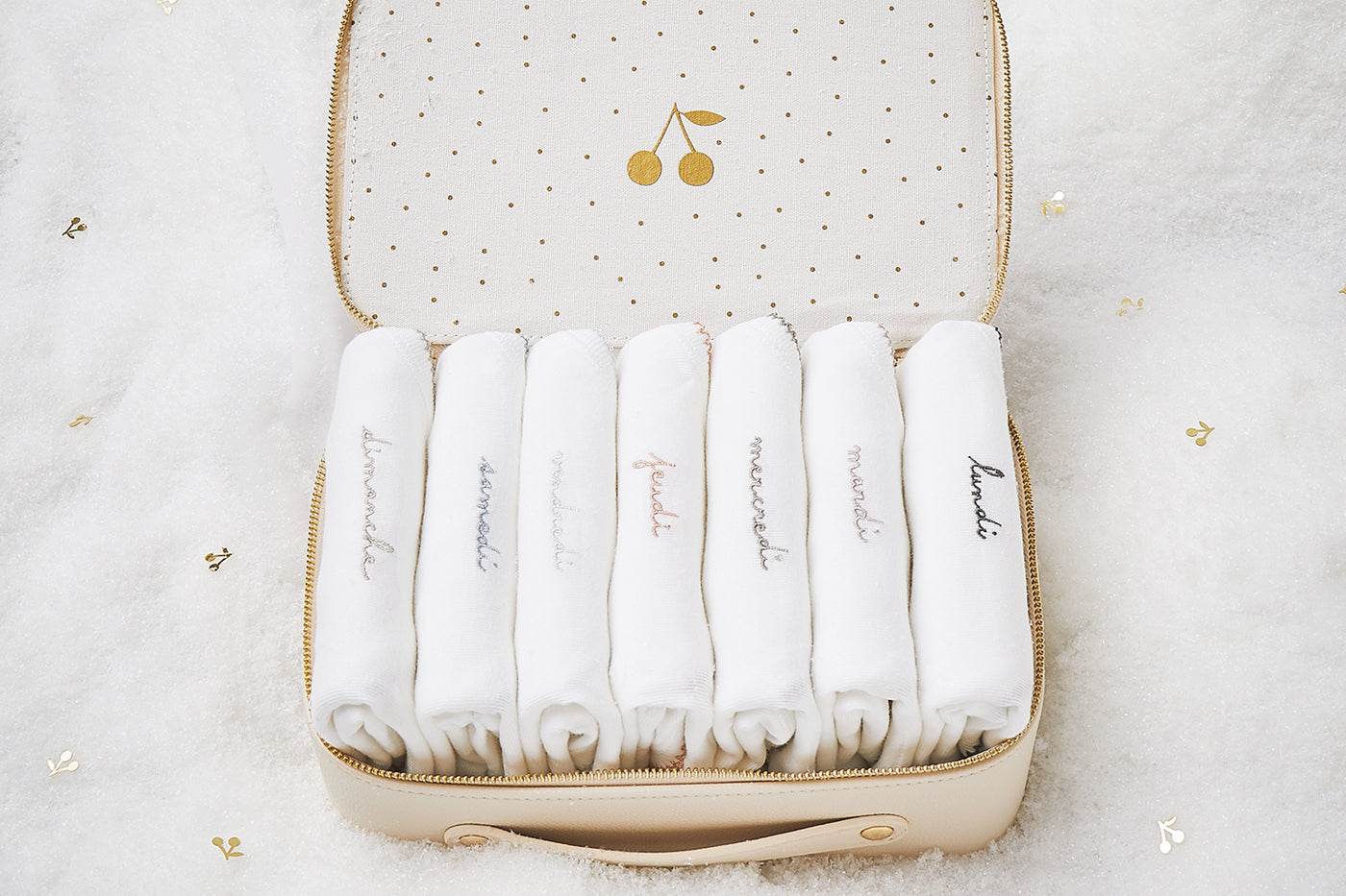 Weihnachtskoffer Baby-Bodys für die Woche