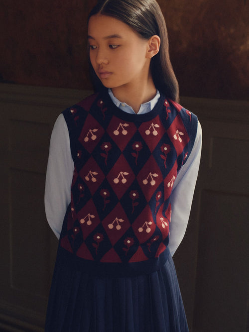 Pull Maelle Grown-Up sans manche à cerises
