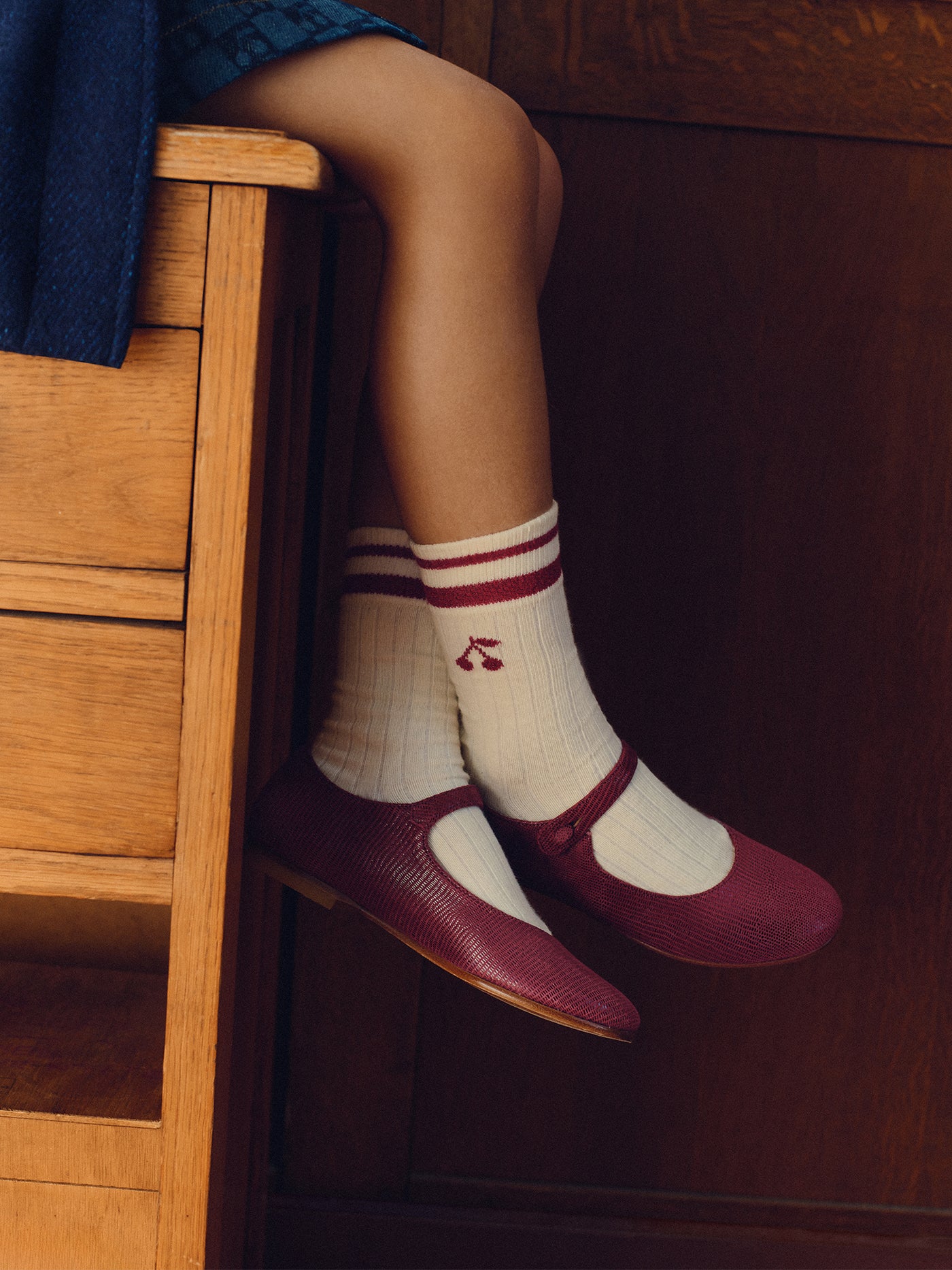 Ella burgundy leather ballet flats