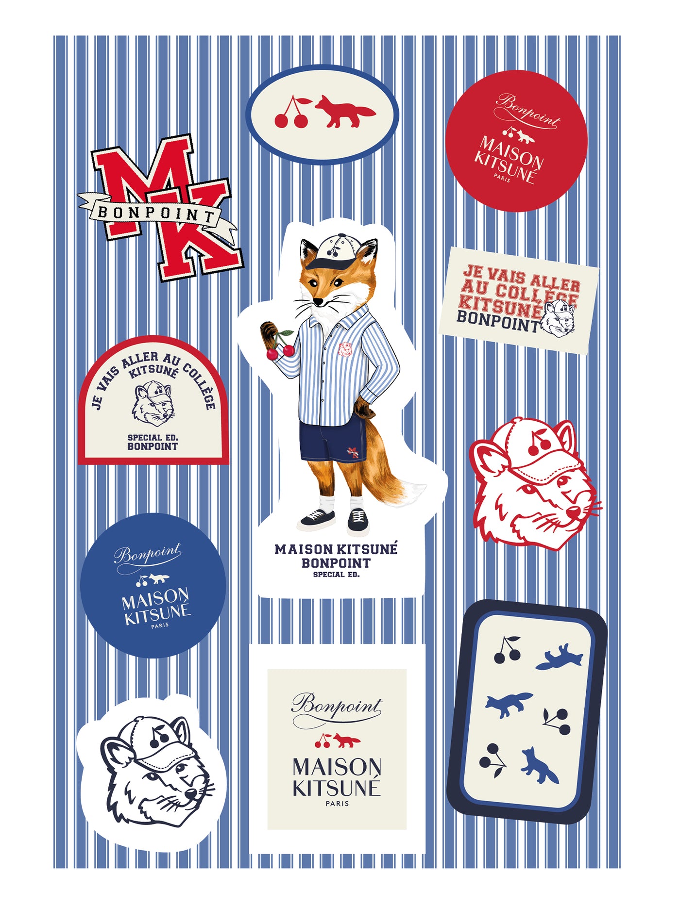 Bonpoint x Maison Kitsuné Aufkleberbogen