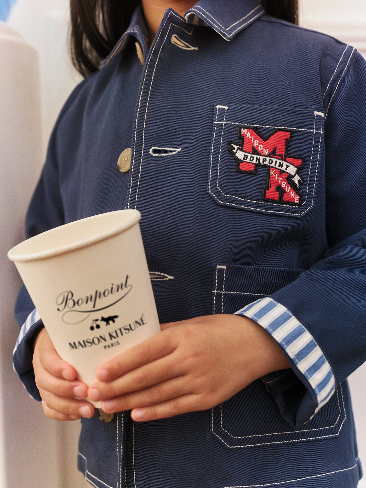 Bonpoint x Maison Kitsuné Veste mixte Linus brodée au dos