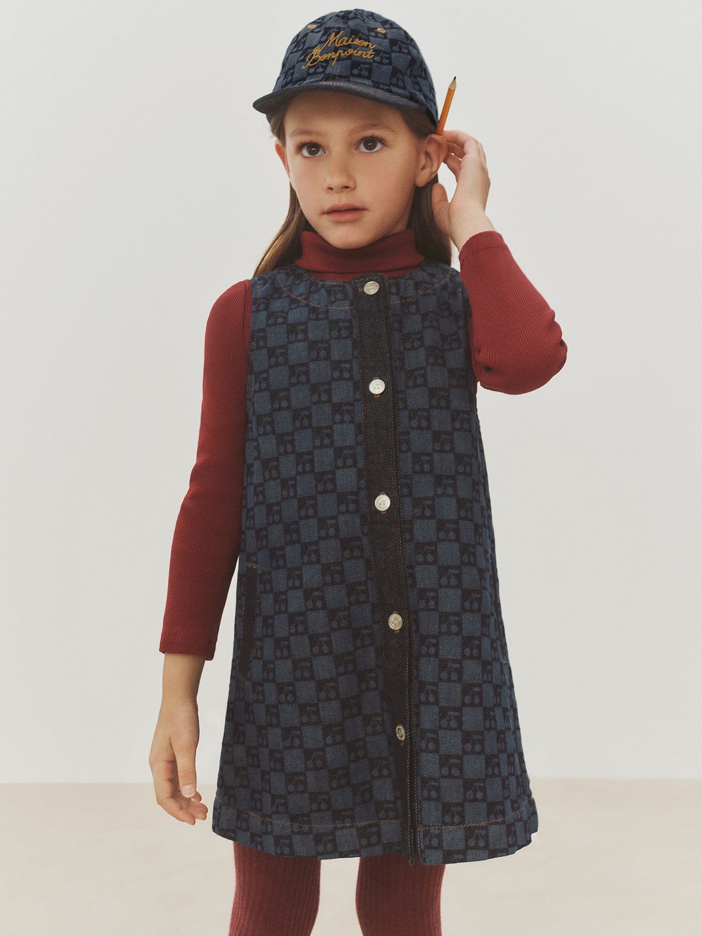 Jette Kleid mit Kirsch-Karo-Print aus Bio-Baumwolle