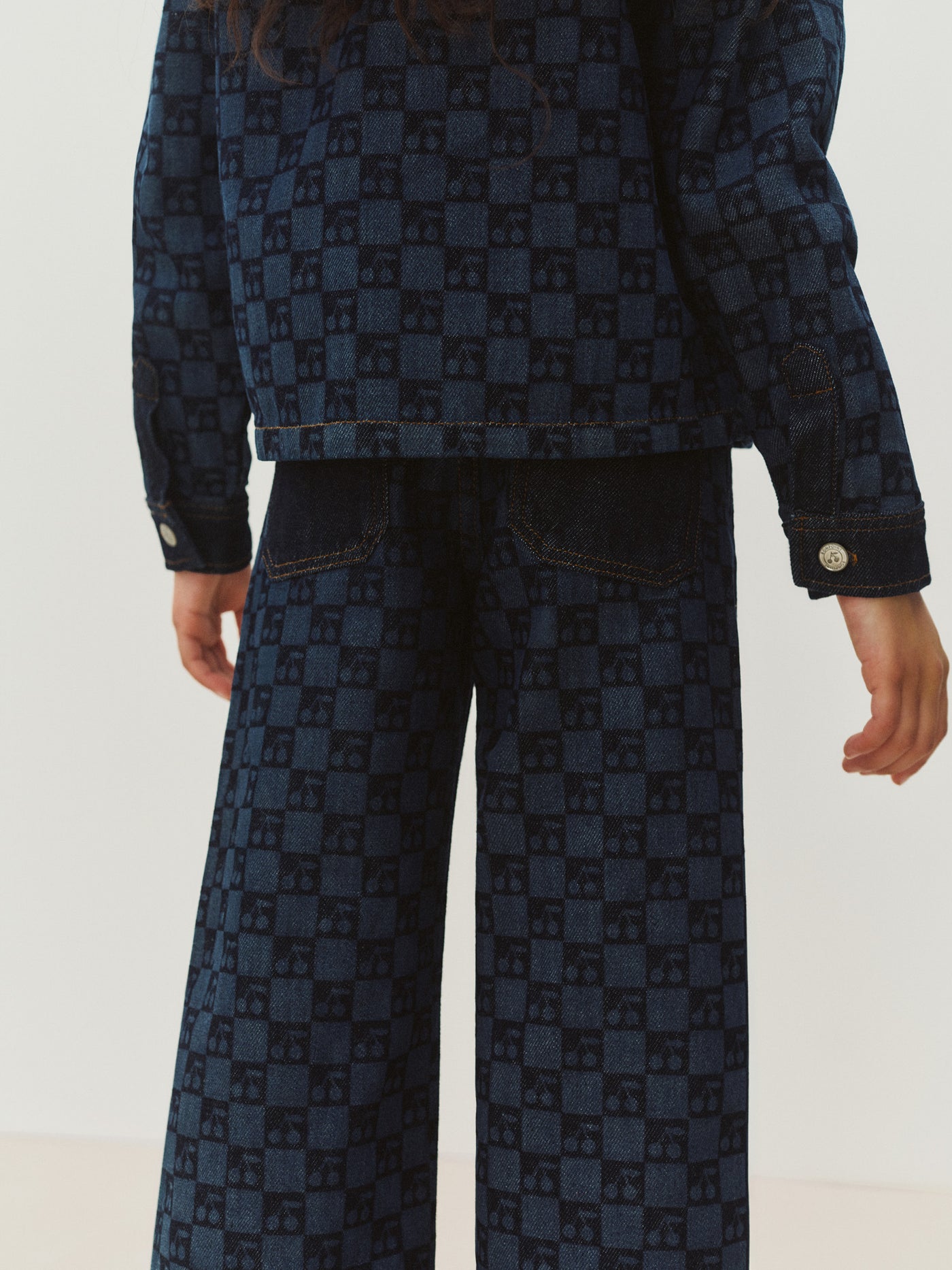 Minalie Jeanshose mit Kirsch-Karo-Print aus Bio-Baumwolle