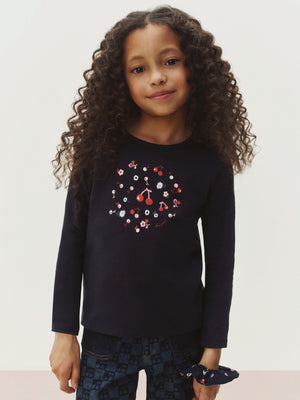 Tidjiane T-Shirt mit Kirschmuster aus Bio-Baumwolle