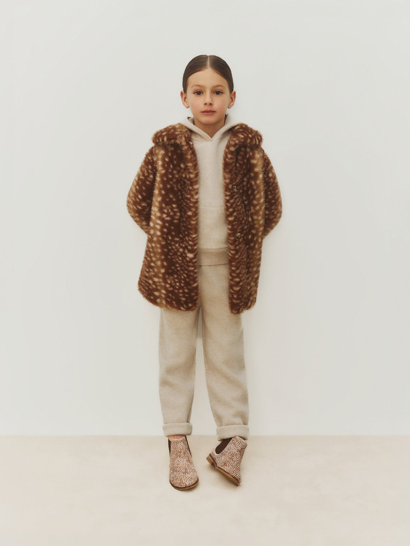 Manteau Doogie à motif faon en fausse fourrure