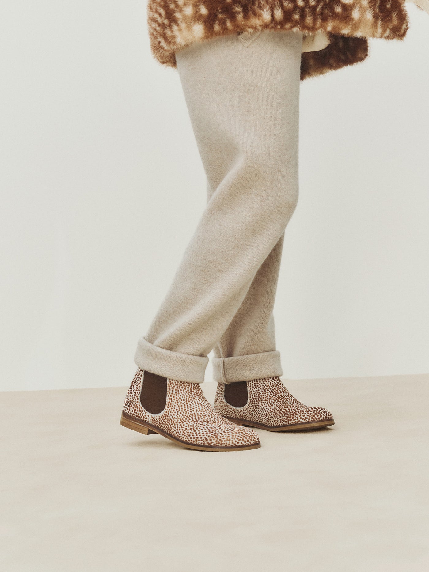 Botas Patty de pelo moteado bordado de piel