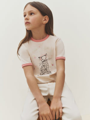 Akiva DJ T-Shirt mit Katzenaufdruck aus Bio-Baumwolle