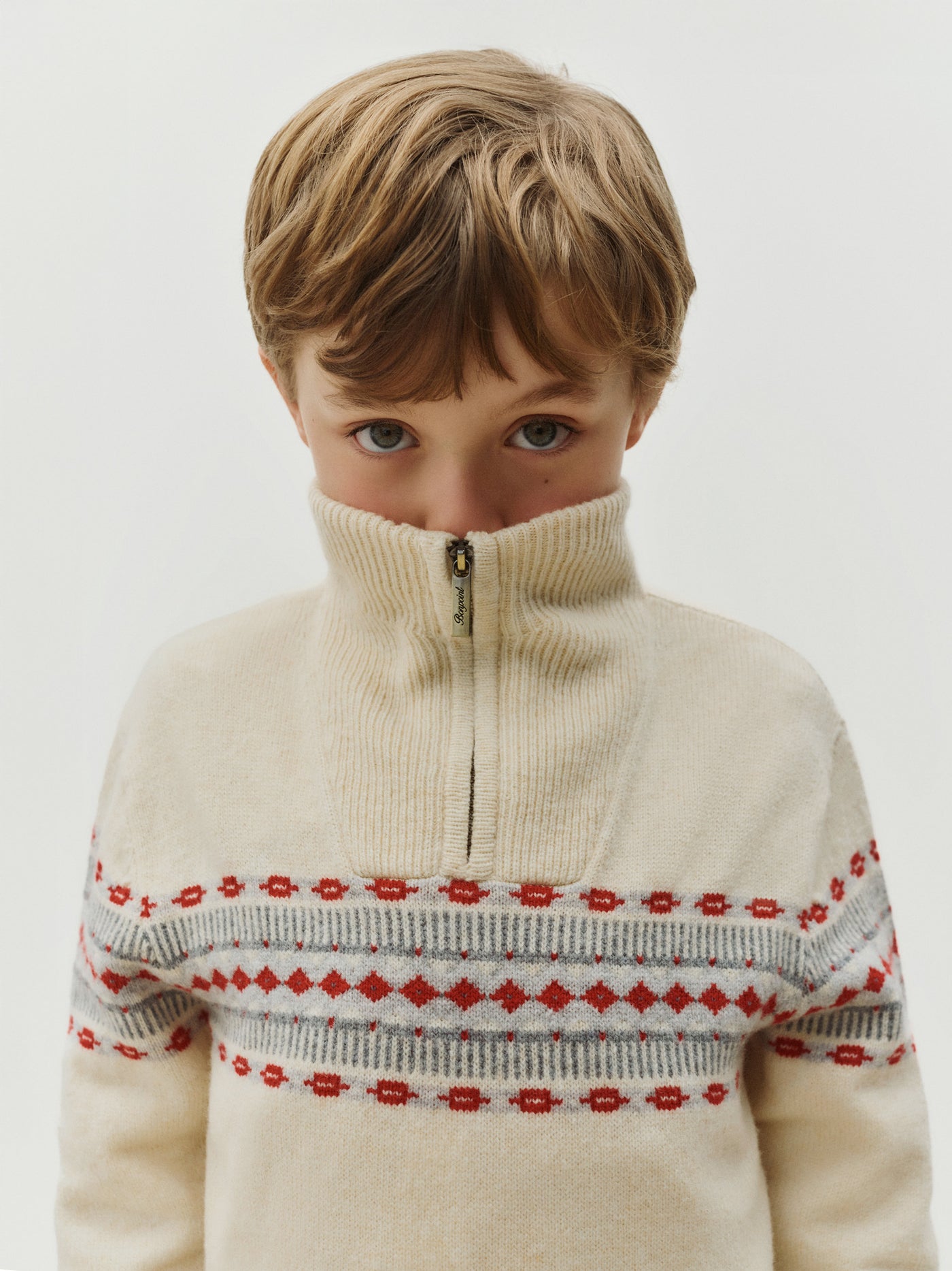 Pull Manfred en laine jacquard brodé