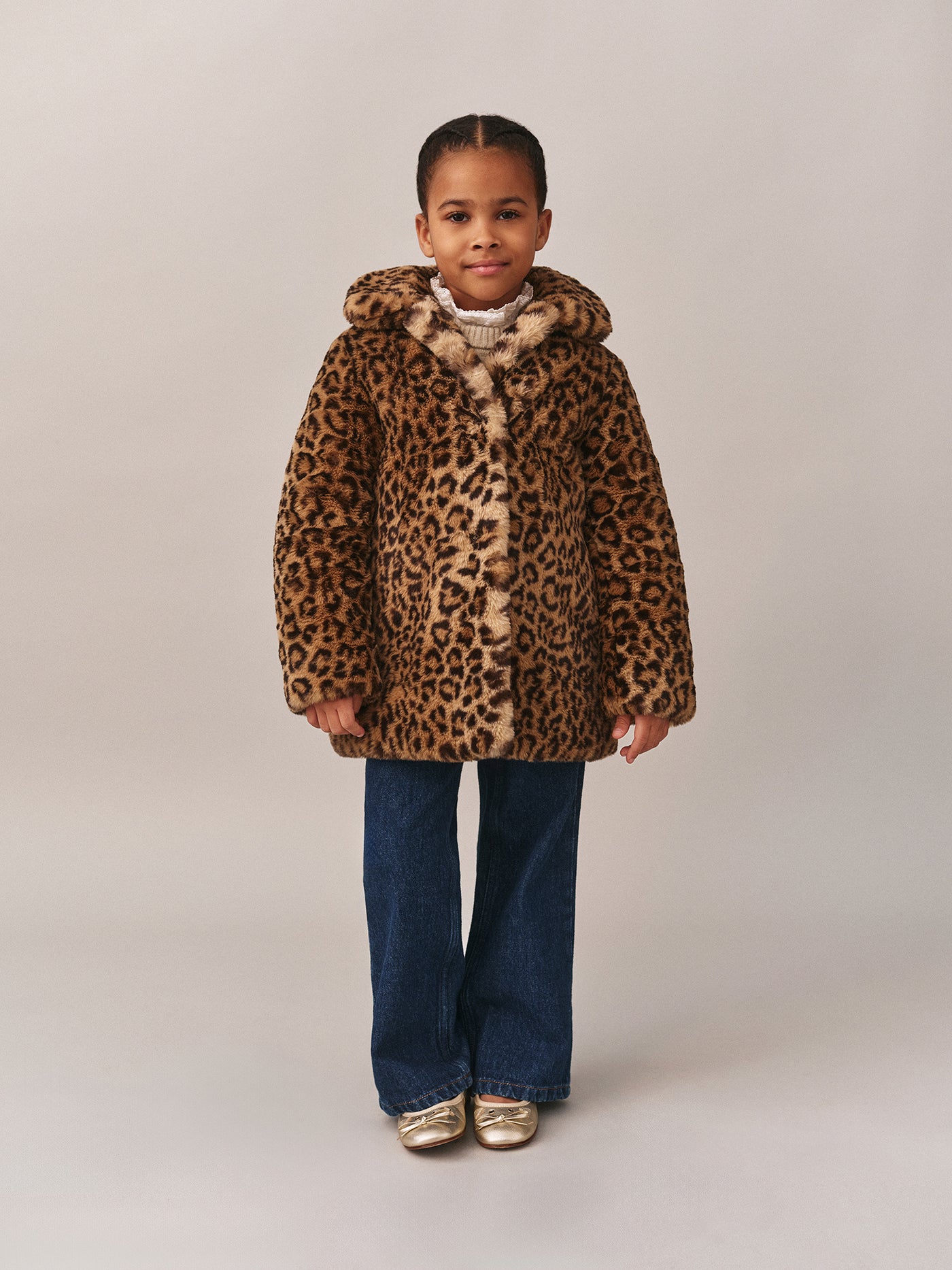 Look invernale per bambina 2025 - Cappotto leopardato