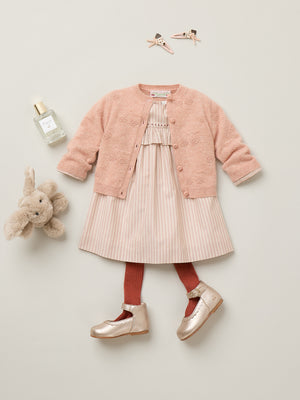 Tibile Baby-Strickjacke mit Kirschen aus Kaschmir