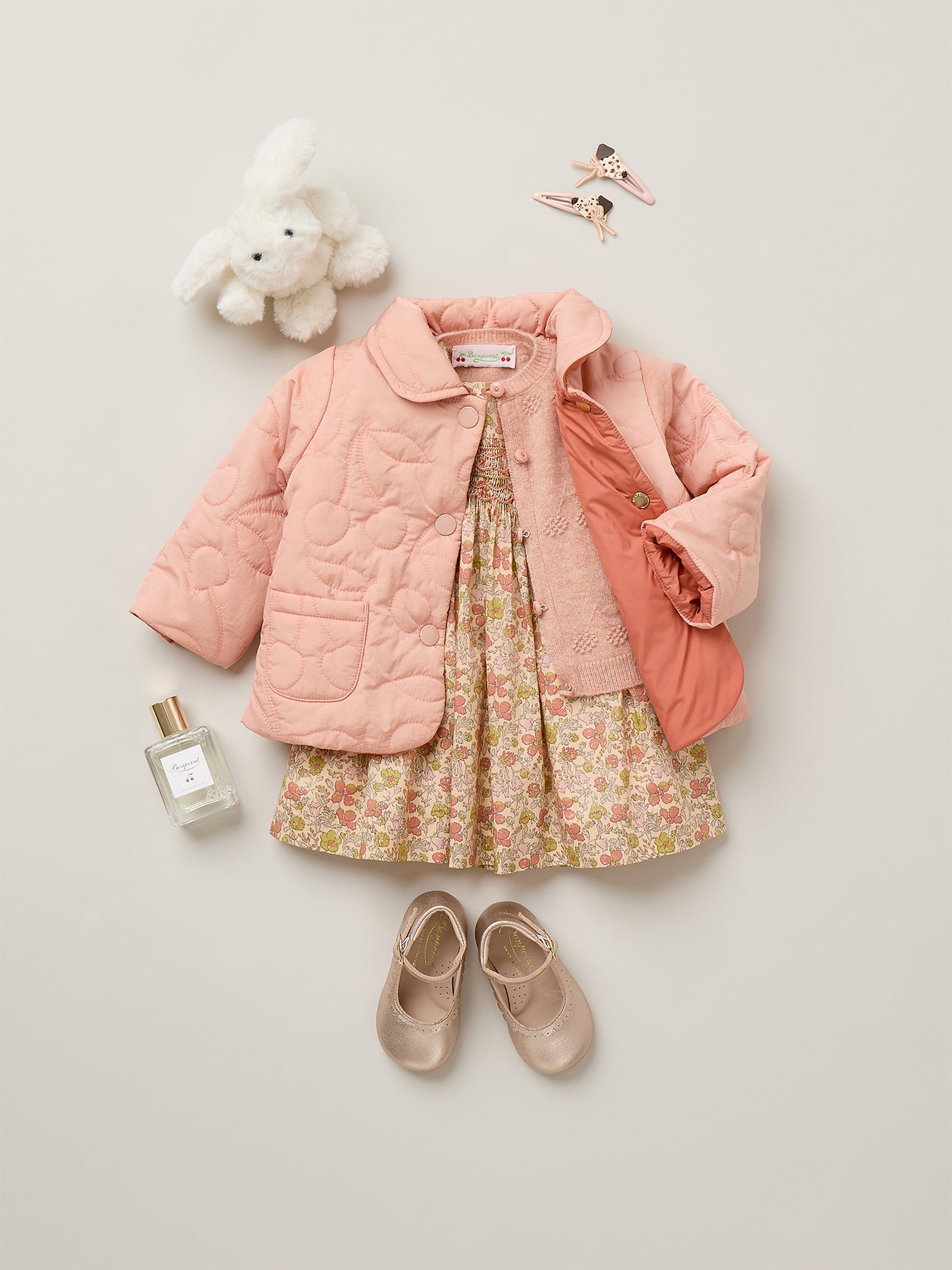 Look Bébé fille Hiver 2026 -  Robe Maruska brodée main en tissu Liberty