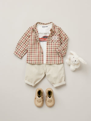 Chemise bébé Gillo à carreaux en coton biologique