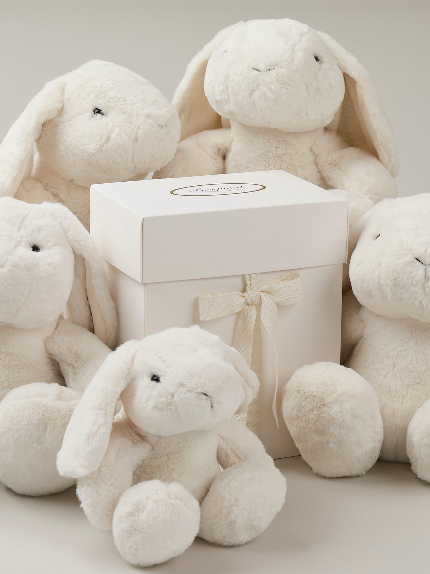 Bonpoint ぬいぐるみバニー 2体セット Signature Bunny milk white 20 cm and its box • Bonpoint