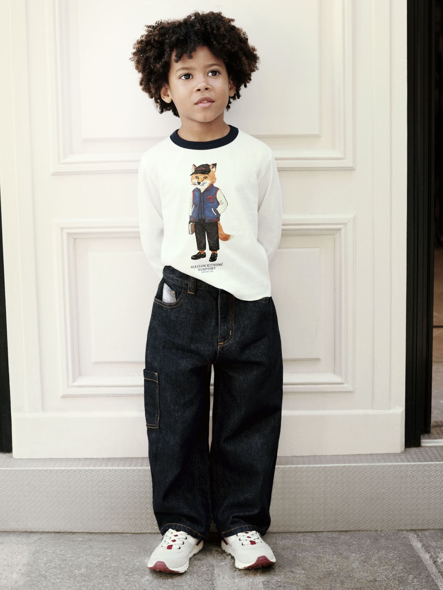 【コラボ商品】Bonpoint MAISON KITSUNÉ Tシャツ 12A Bonpoint x Maison Kitsuné Tadda fox print T-shirt in organic cotton