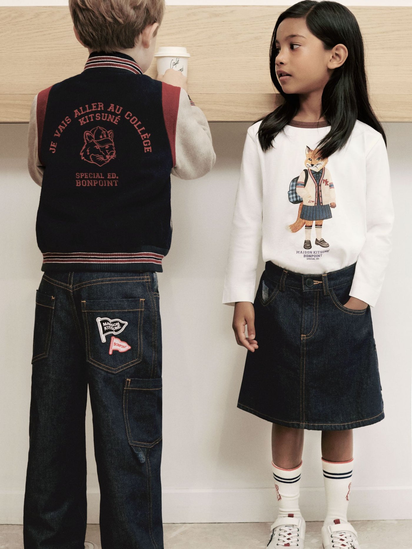Bonpoint x Maison Kitsuné T-Shirt Magali mit Fuchsprint