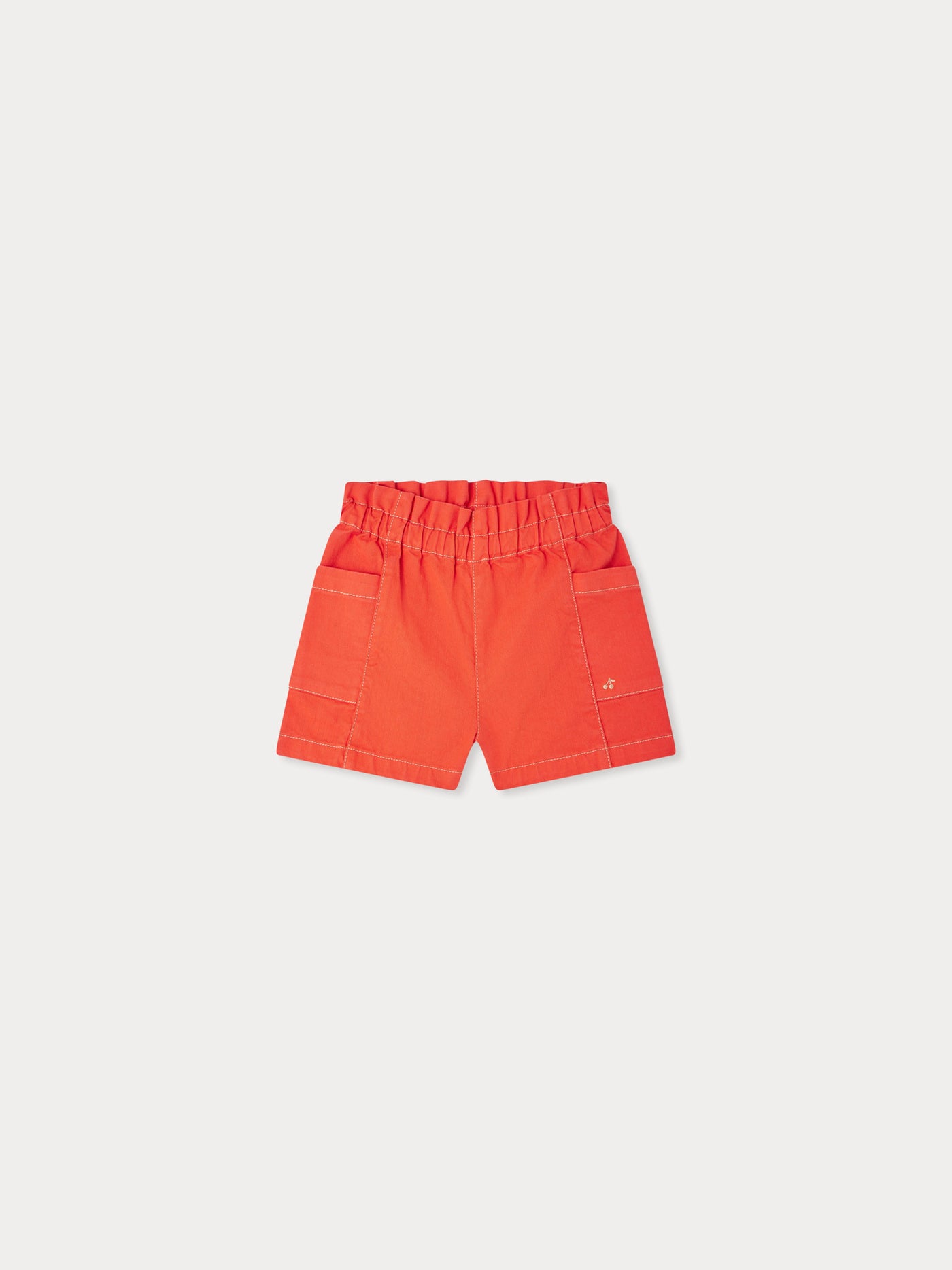 Nougat elastische Jeansshorts