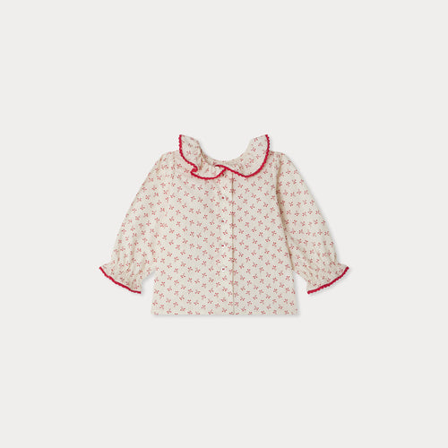 Blusa in popeline stampa ciliegie jojoba