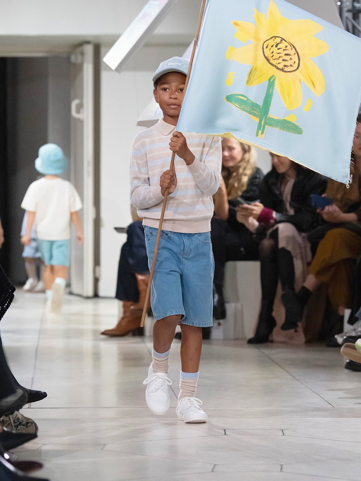 Bonpoint x Guest in Residence Louie unisex polo neck cashmere sweater in sand