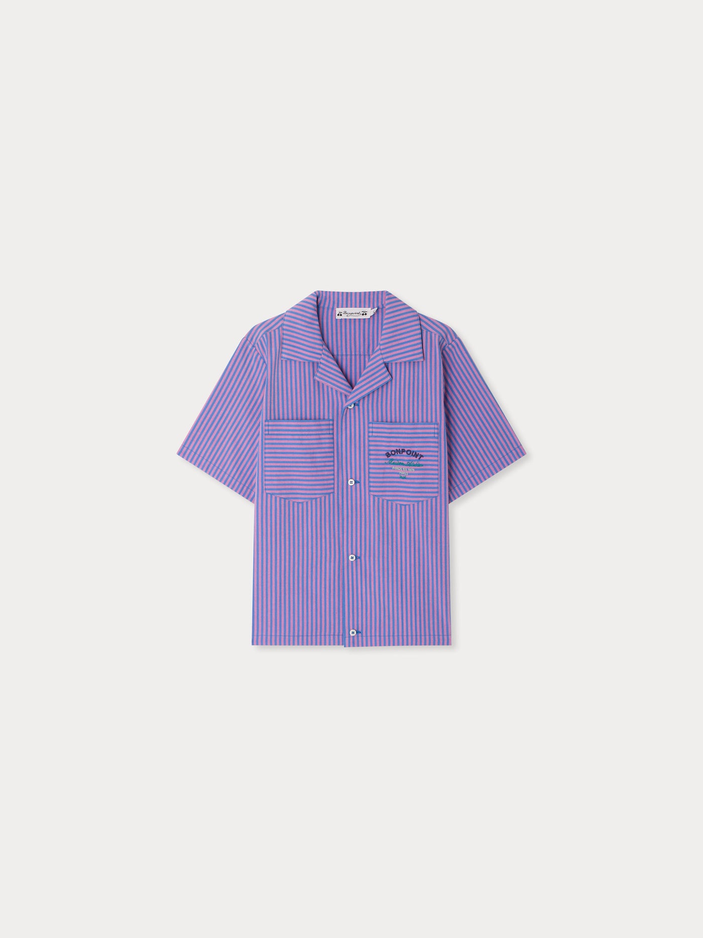 Chemise Fabri à rayures avec broderie en coton biologique