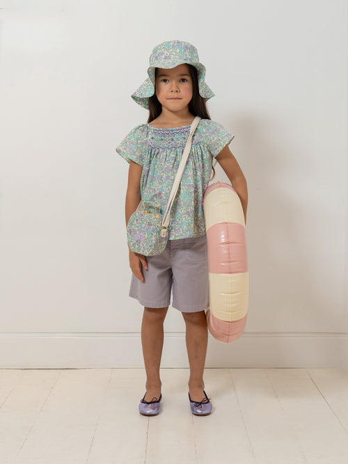 Blouse Grenade smockée et brodée en tissu Liberty en coton biologique