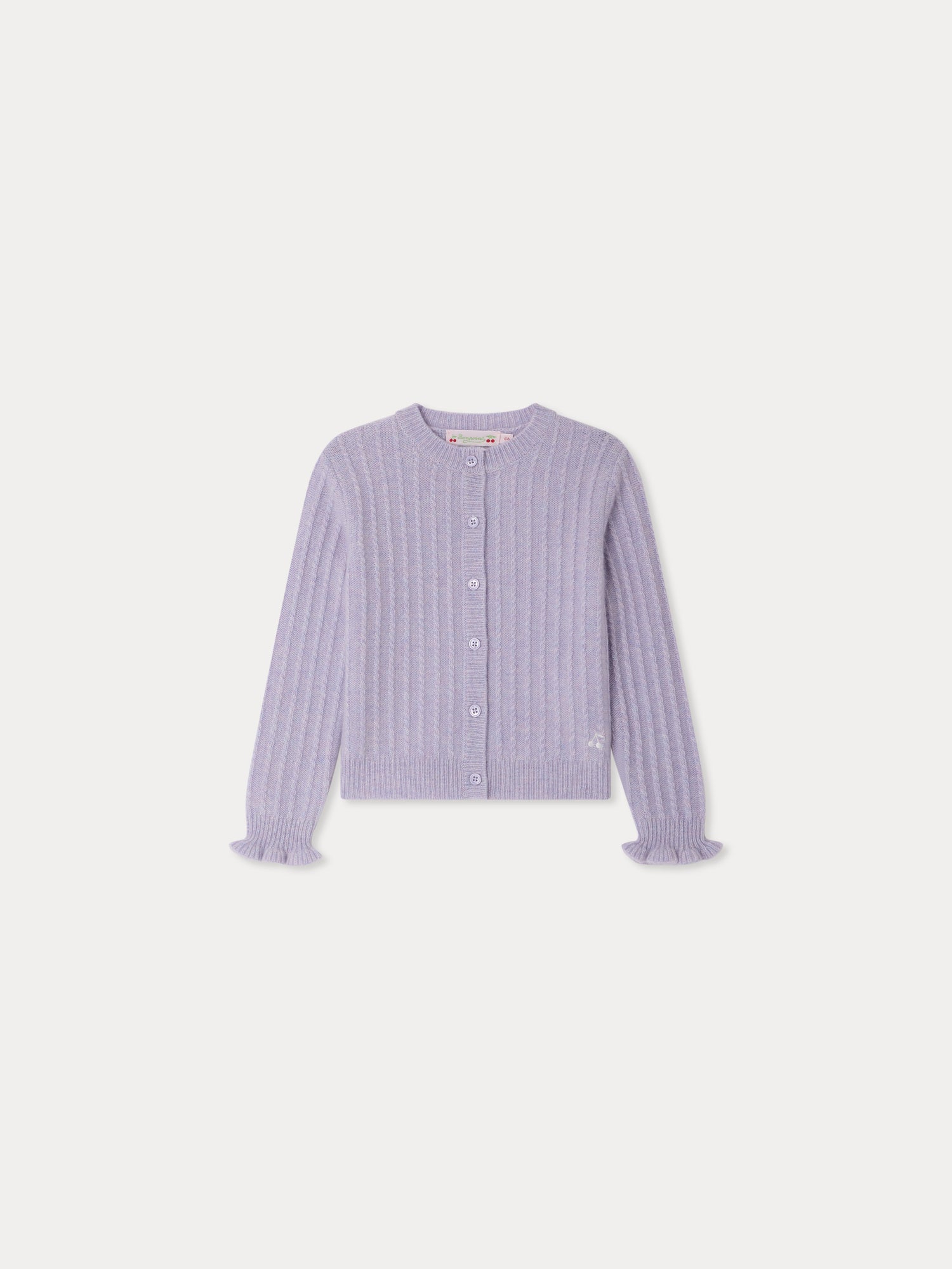 Lena cardigan with ruffled trim in cashmere • Bonpoint