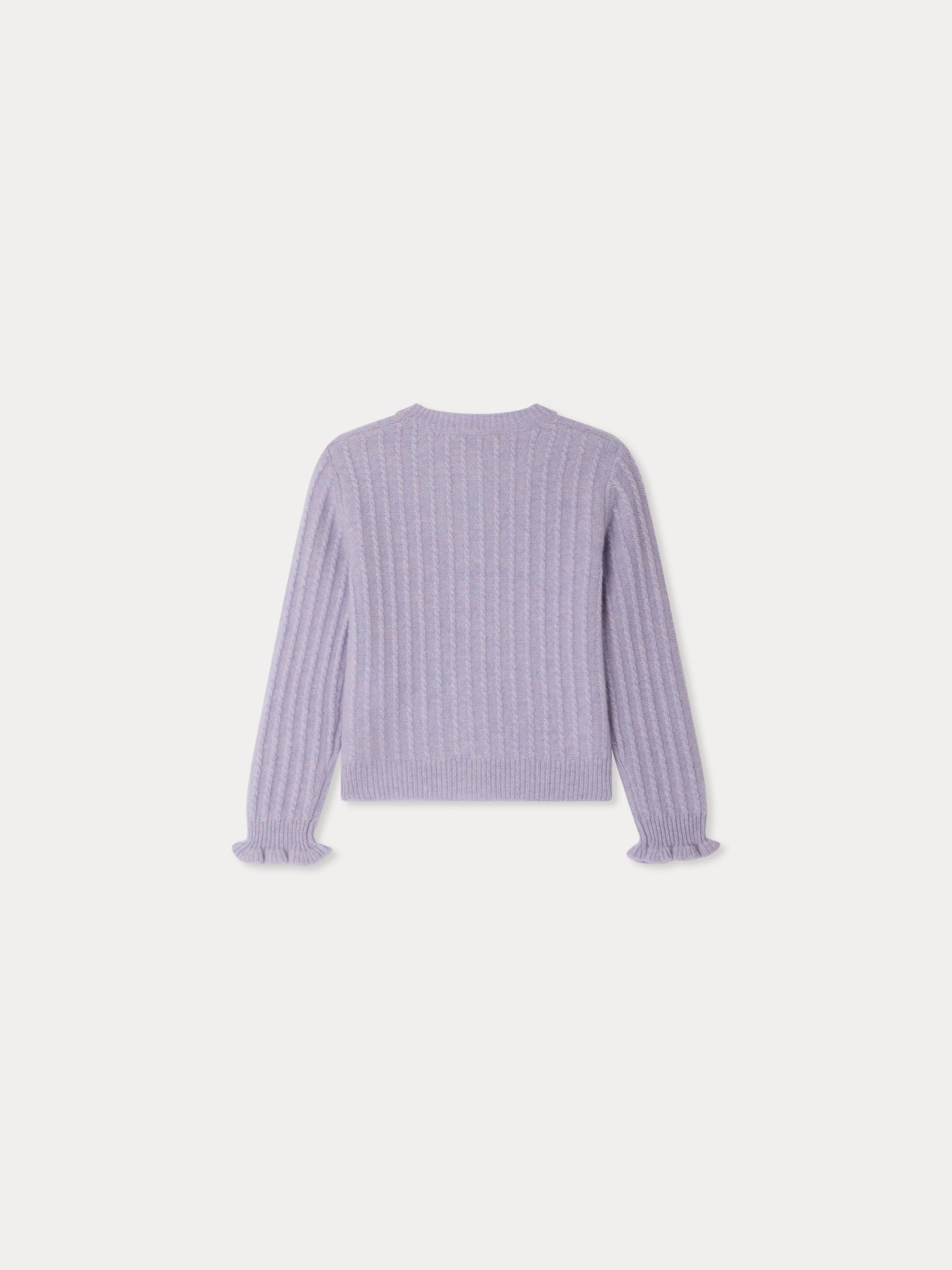 Lena cardigan with ruffled trim in cashmere • Bonpoint