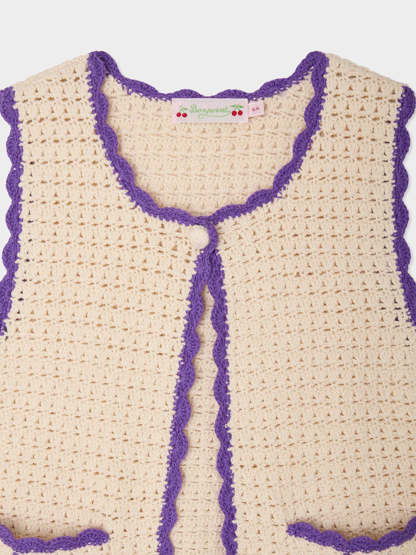 Laila handgehäkelte Strickjacke