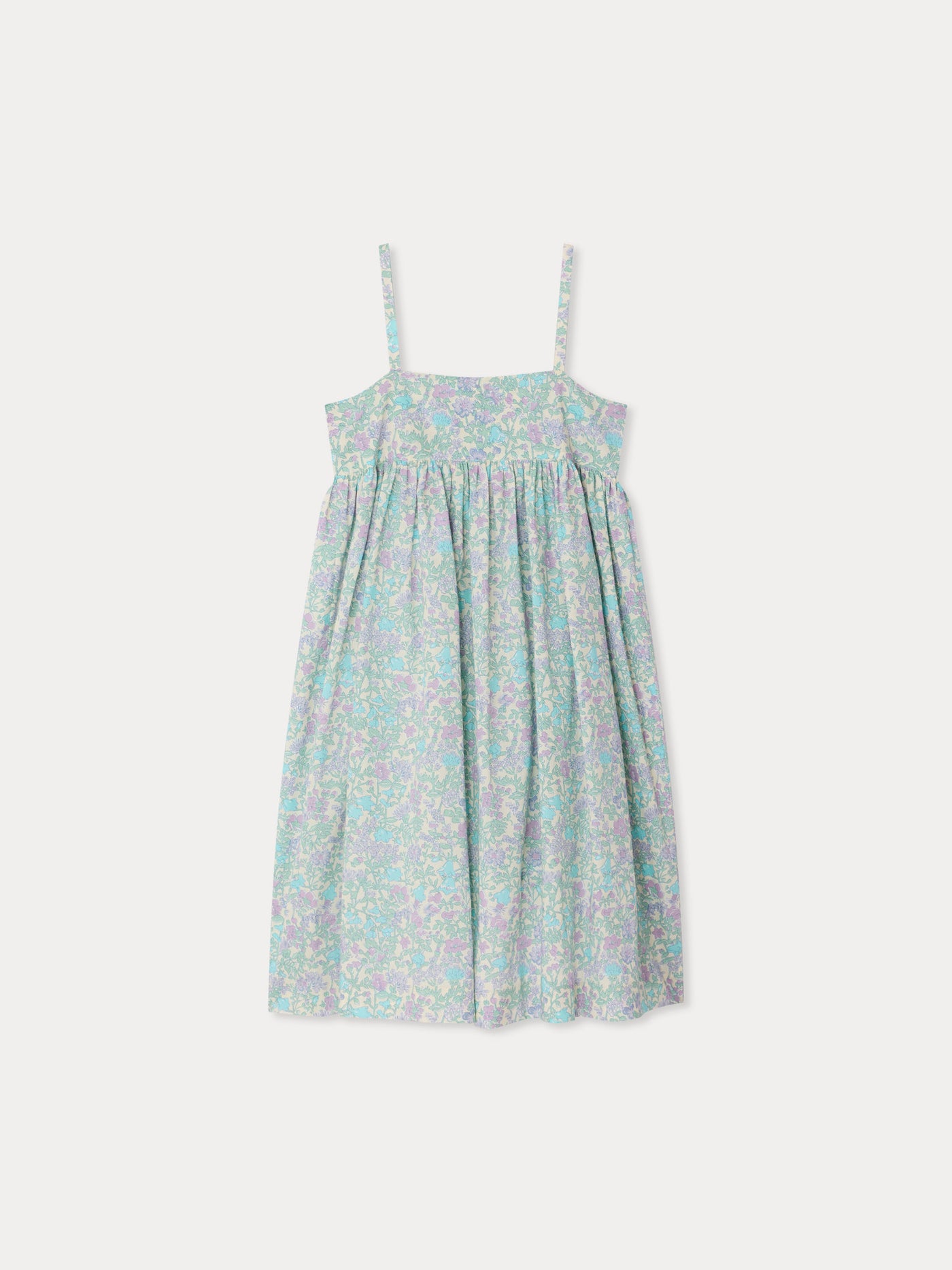 Abito Passion con smock e ricamo in tessuto Liberty in cotone biologico