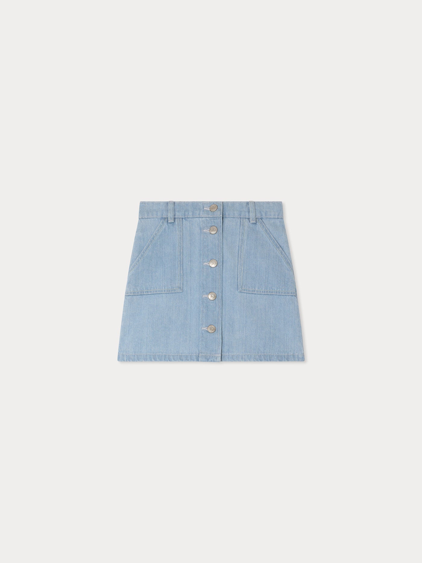 Gonna in denim Dexie Bonpoint x Guest in Residence con ricami