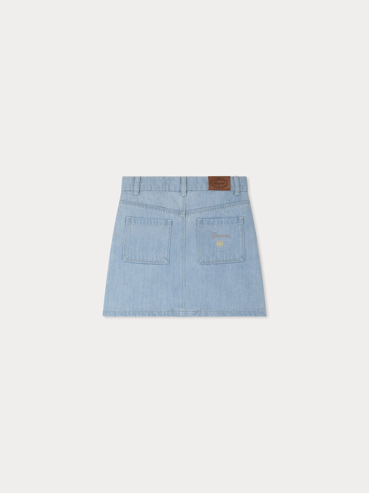 Gonna in denim Dexie Bonpoint x Guest in Residence con ricami