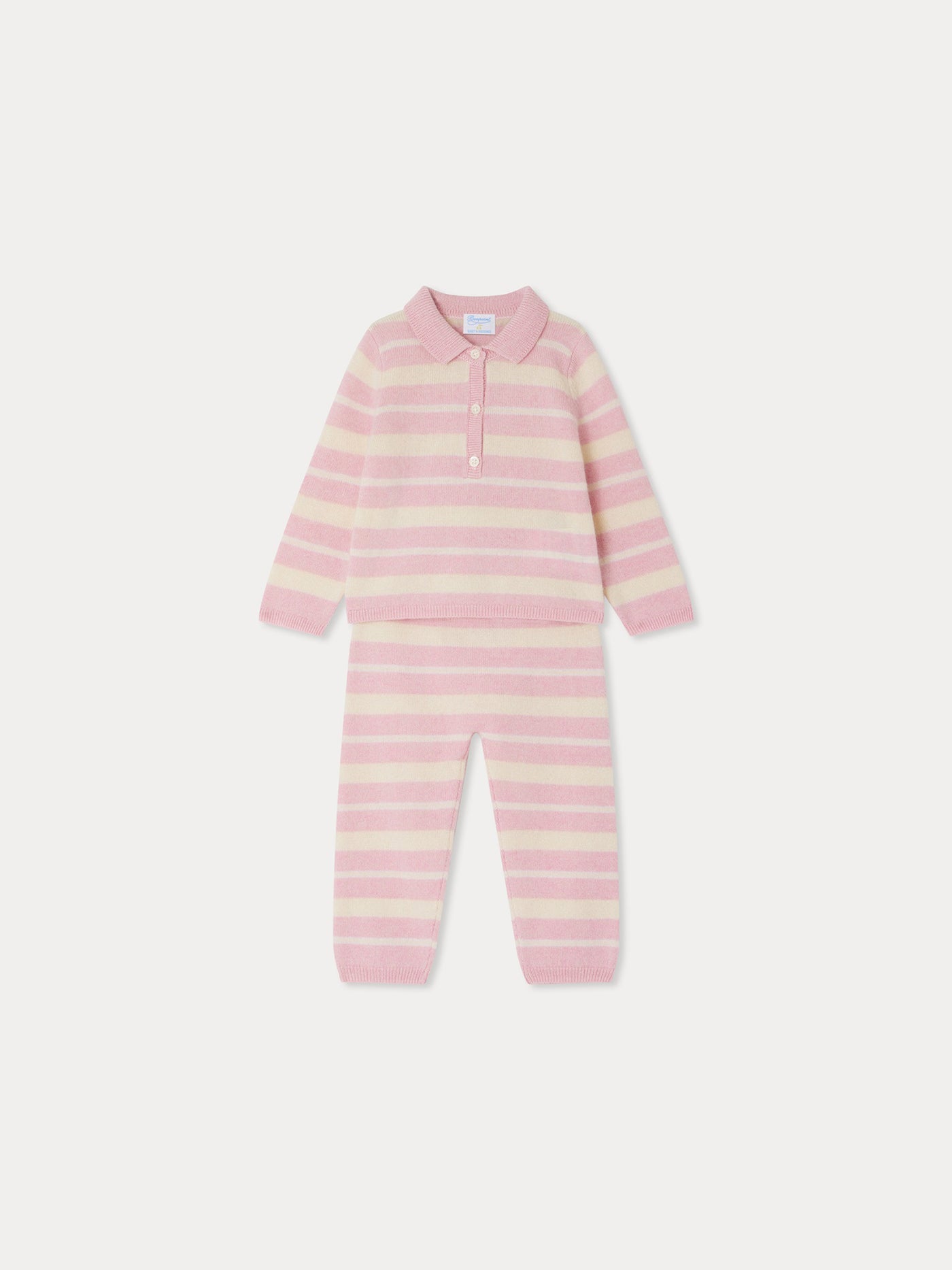 Bonpoint x Guest in Residence Lumi Pink gestreiftes Kaschmir-Set