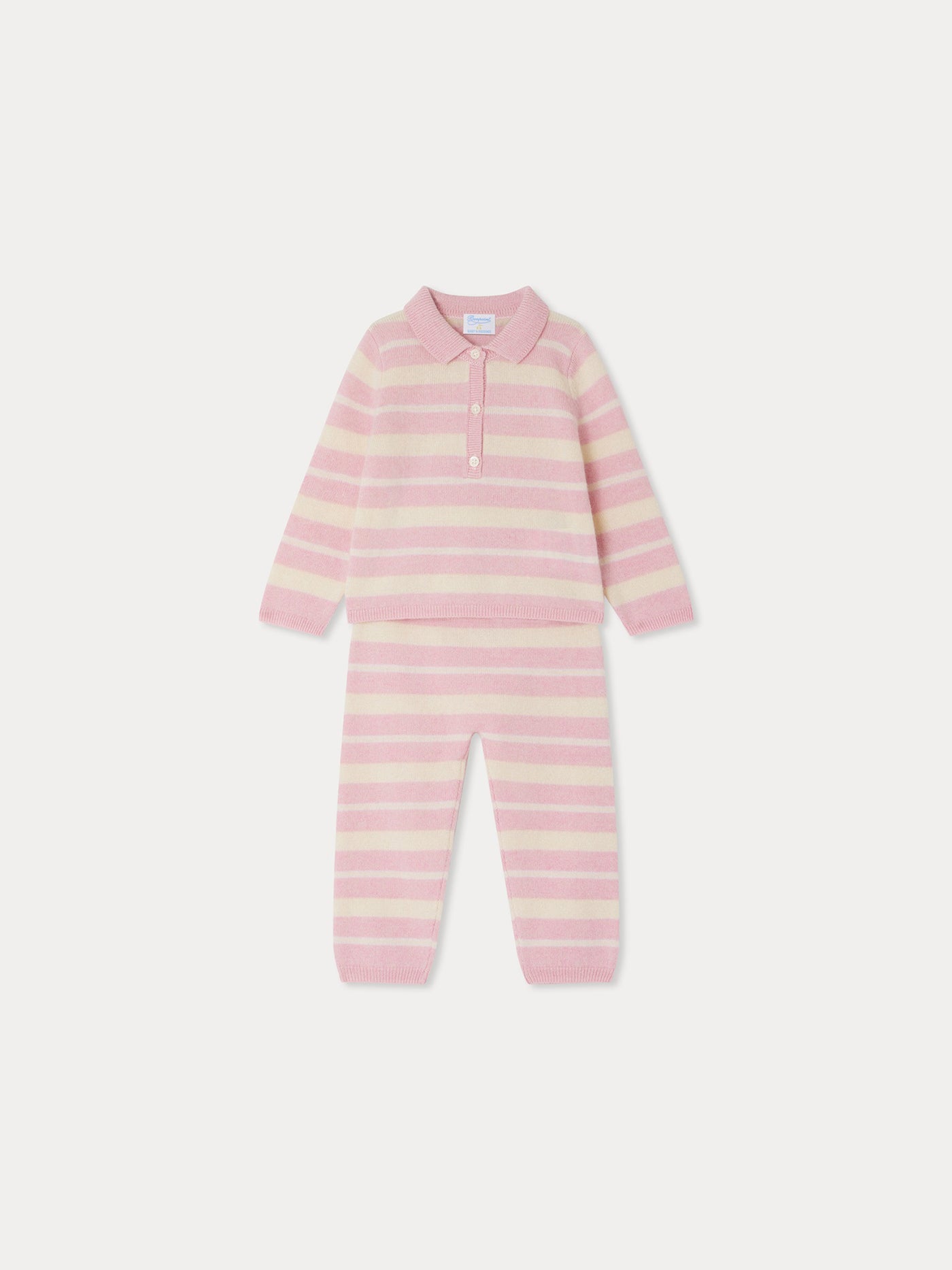 Set a righe in cashmere rosa Lumi Bonpoint x Guest in Residence