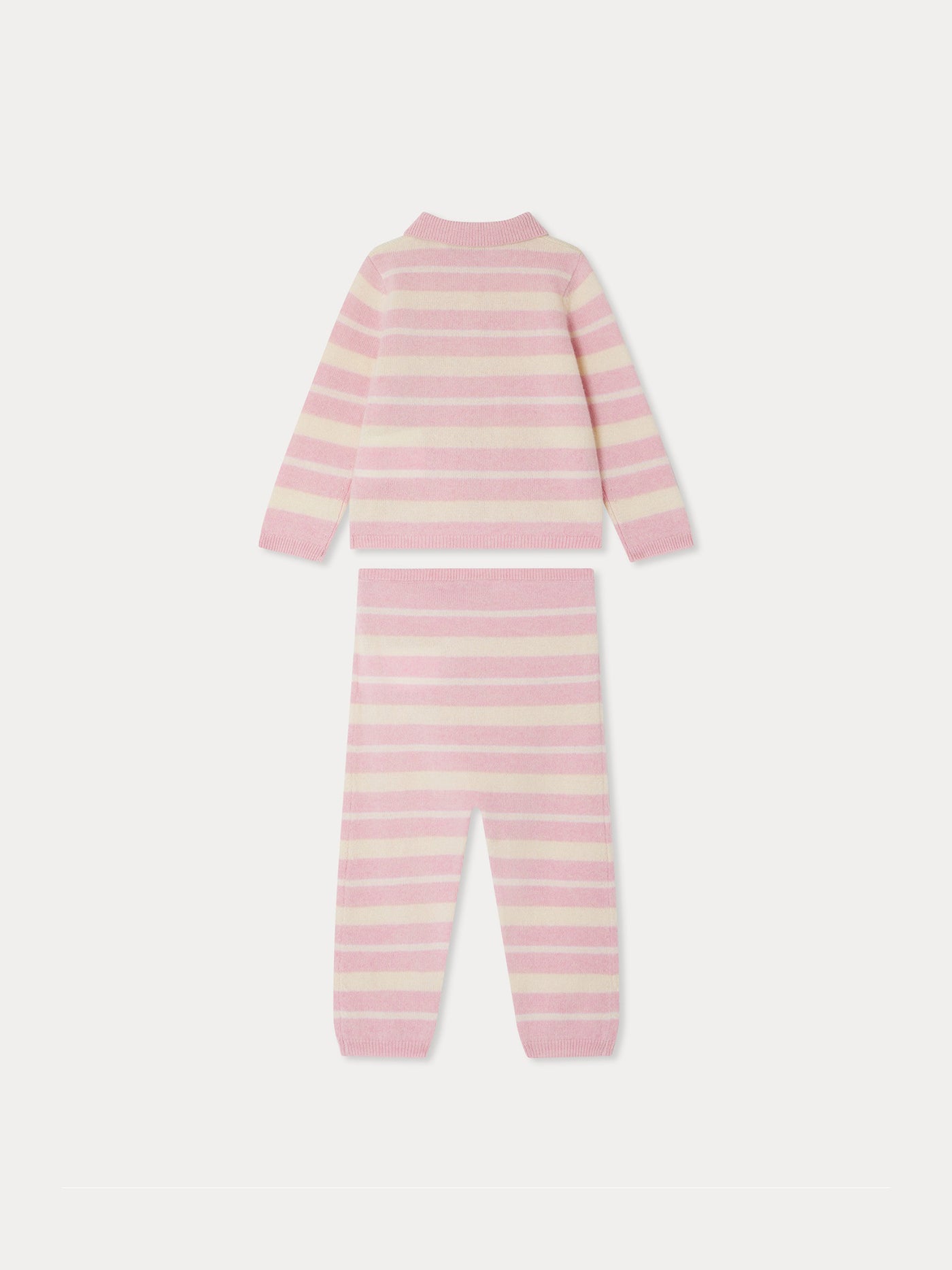 Bonpoint x Guest in Residence Lumi Pink gestreiftes Kaschmir-Set