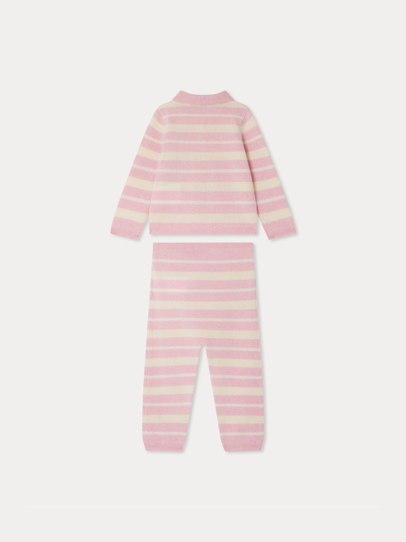 Set a righe in cashmere rosa Lumi Bonpoint x Guest in Residence
