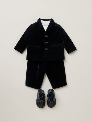 Baby-Jacke Leopold marineblau aus Bio-Baumwolle