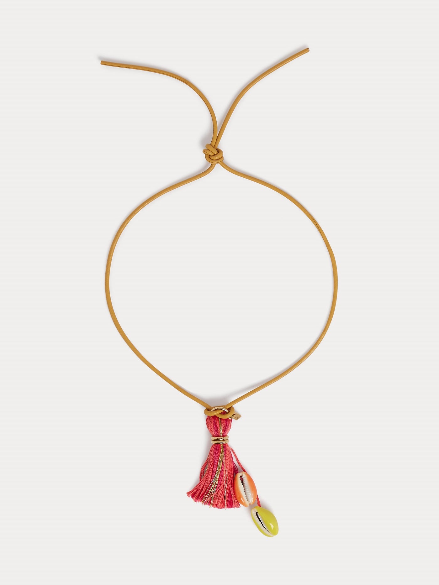 Bonpoint x Aurélie Bidermann pompon necklace with 2 coral shells