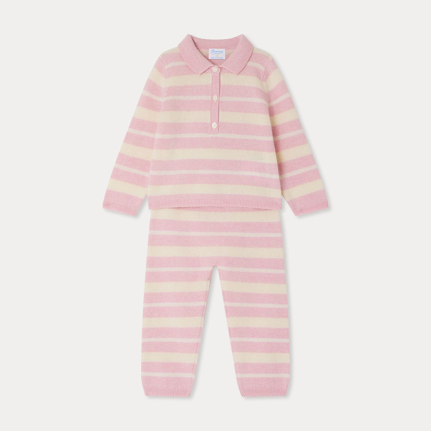 Set a righe in cashmere rosa Lumi Bonpoint x Guest in Residence