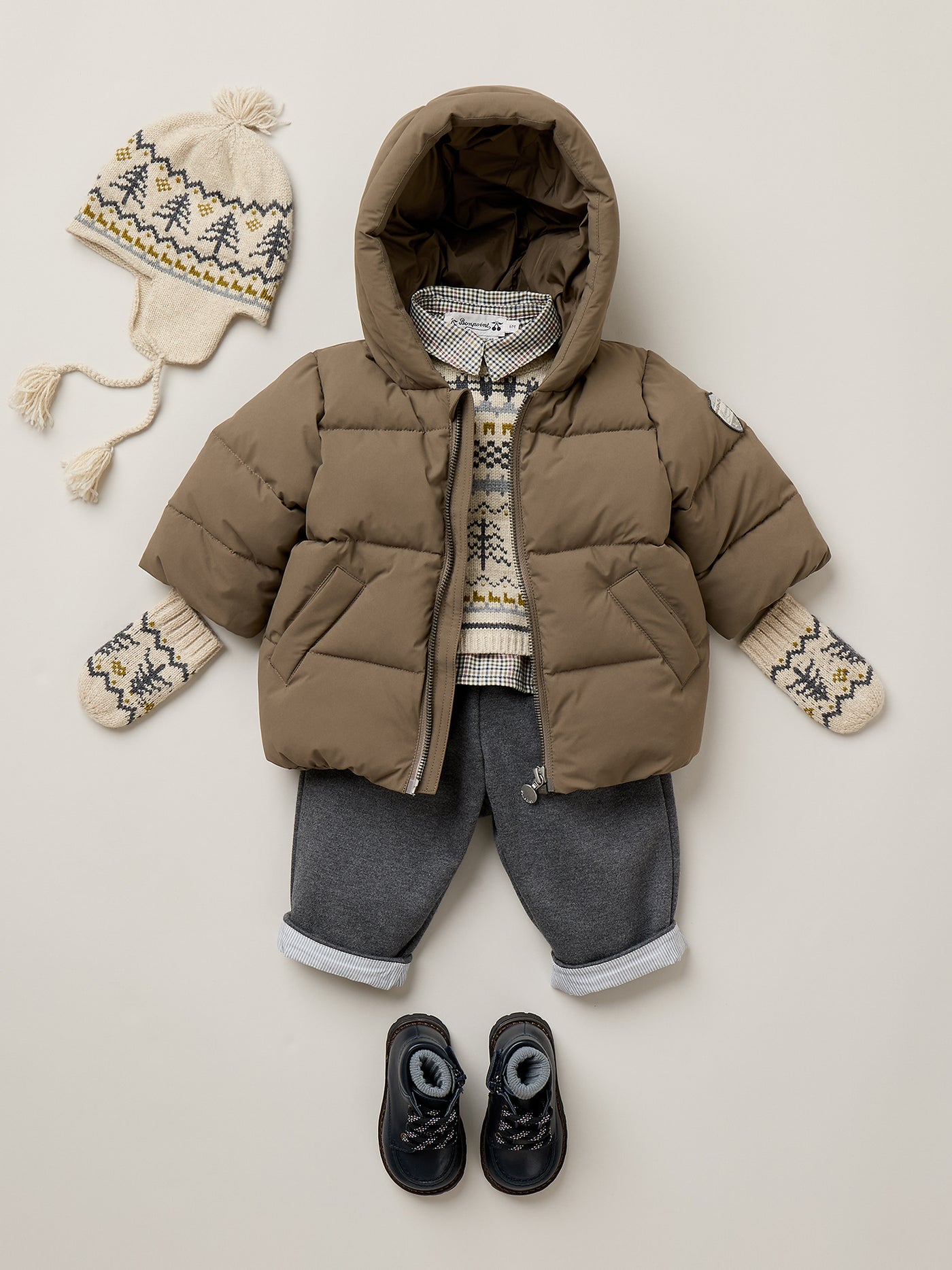 Baby-Pullover Dalmire aus Tannenbaum-Jacquard