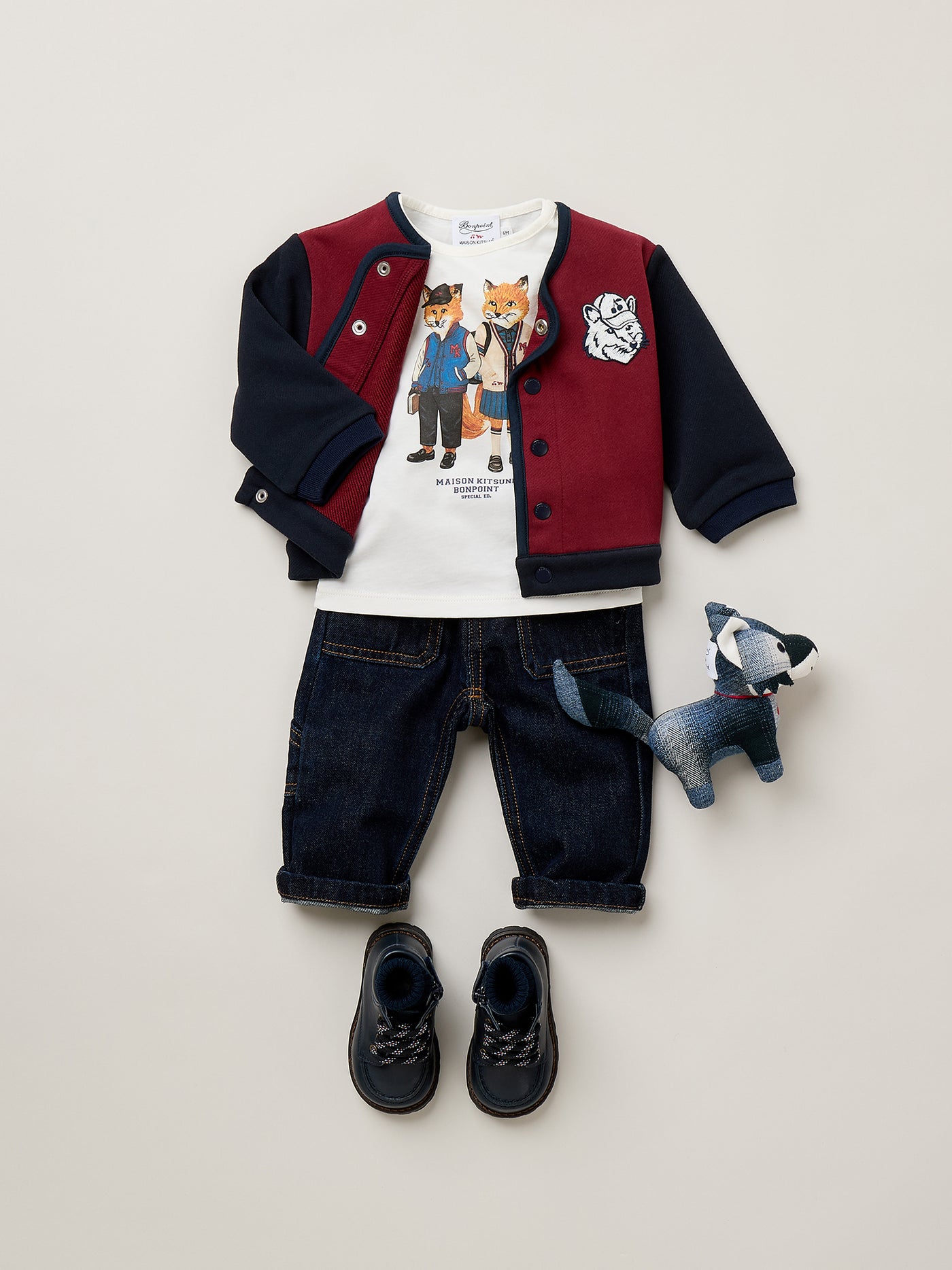 Bonpoint x Maison Kitsuné Eris Baby-Sweatshirt gesteppt aus Bio-Baumwolle
