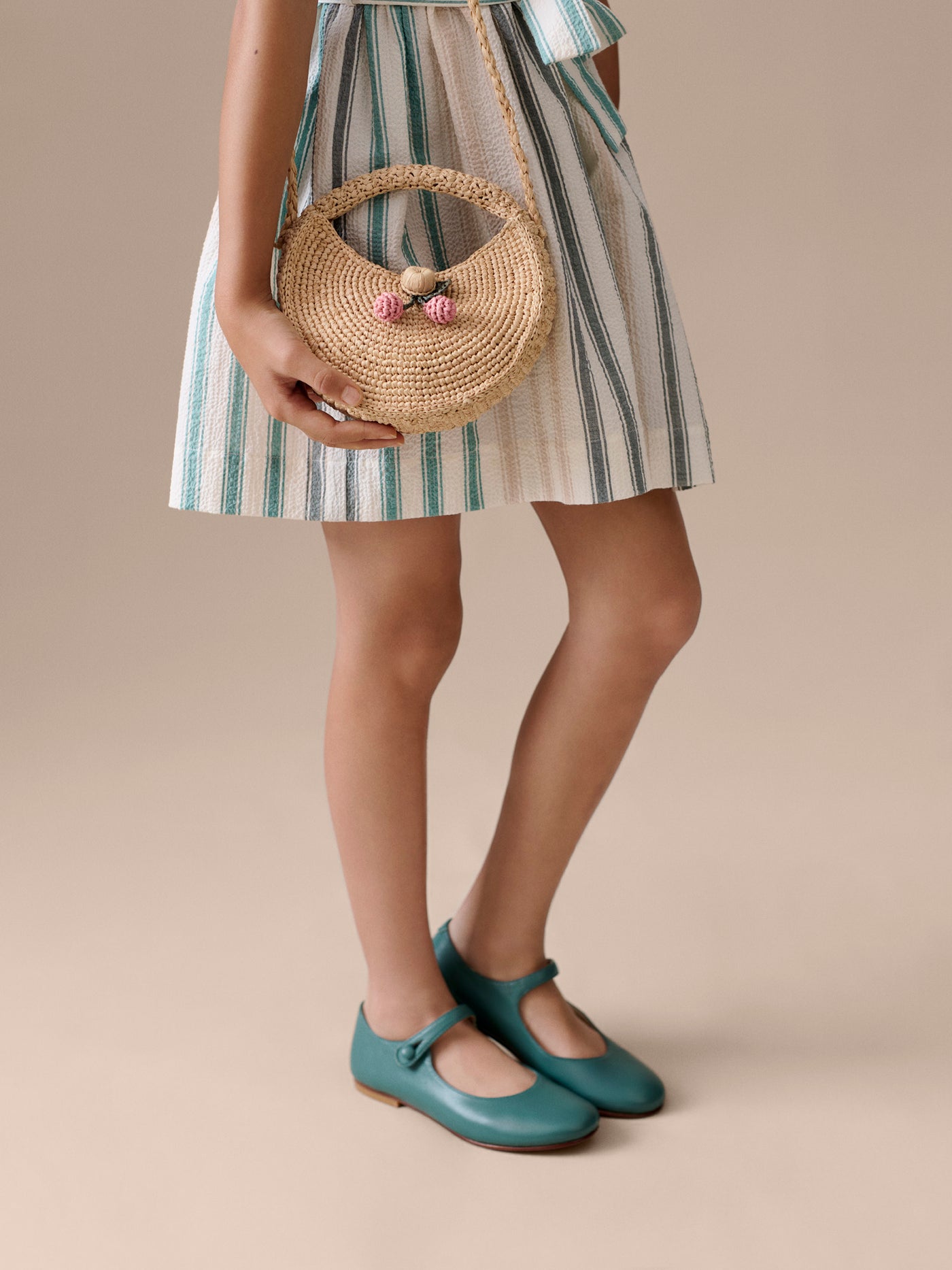 Ella Ballerinas aus schiefergrünem Leder