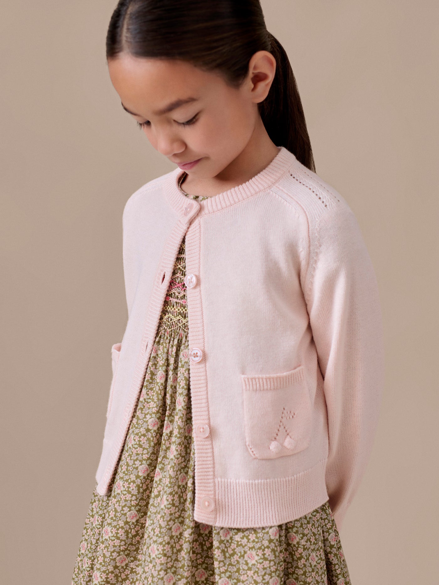 Cardigan Elisea girocollo in cotone biologico