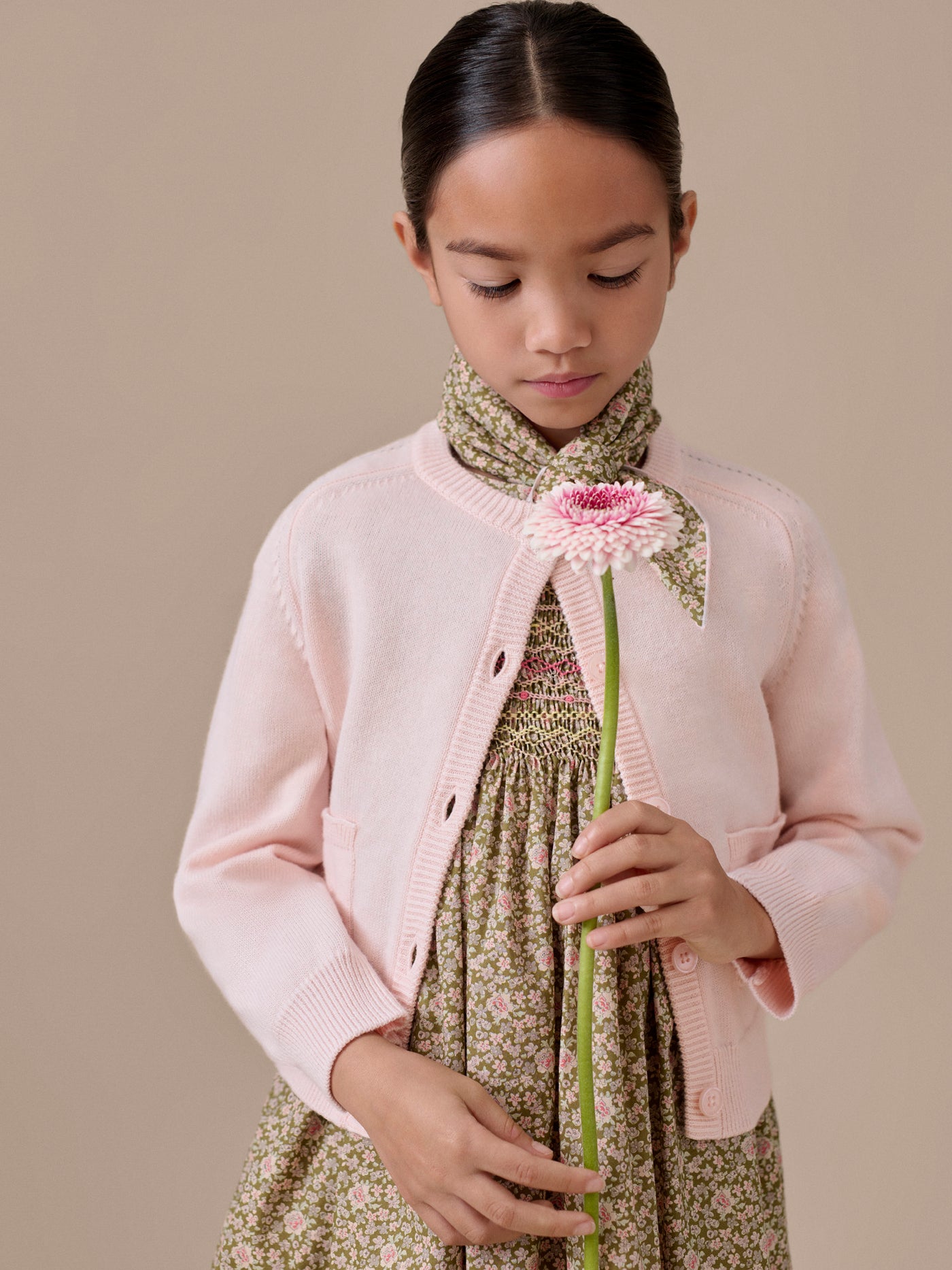 Cardigan Elisea girocollo in cotone biologico