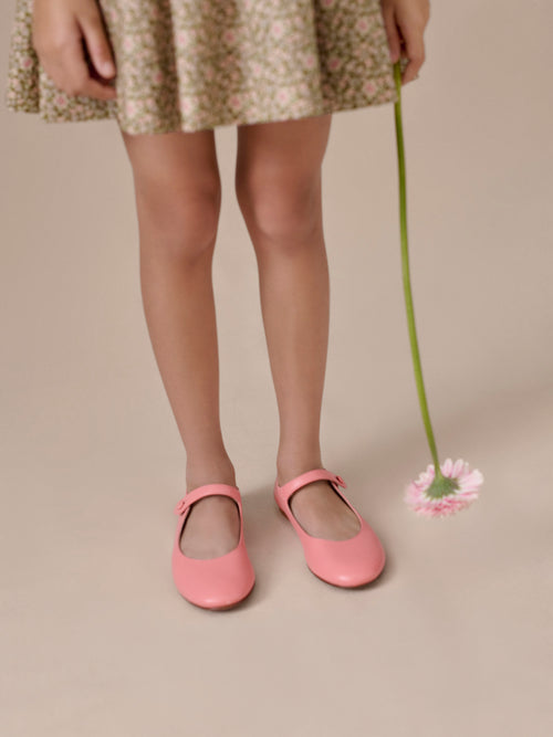 Ballerines Ella en cuir corail