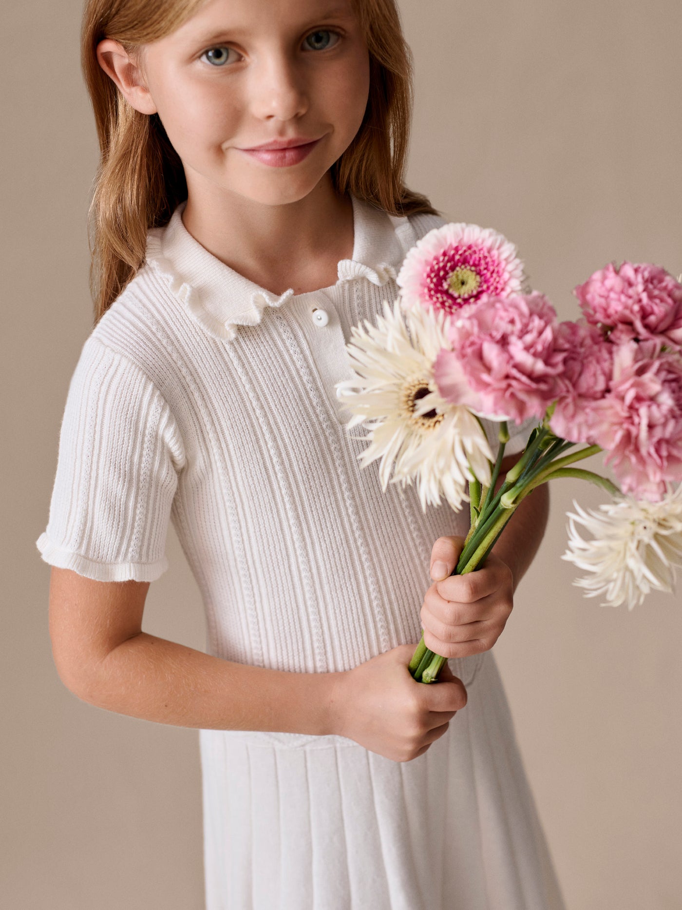 Lobelie Rüschenkleid aus Bio-Baumwolle und Kaschmir