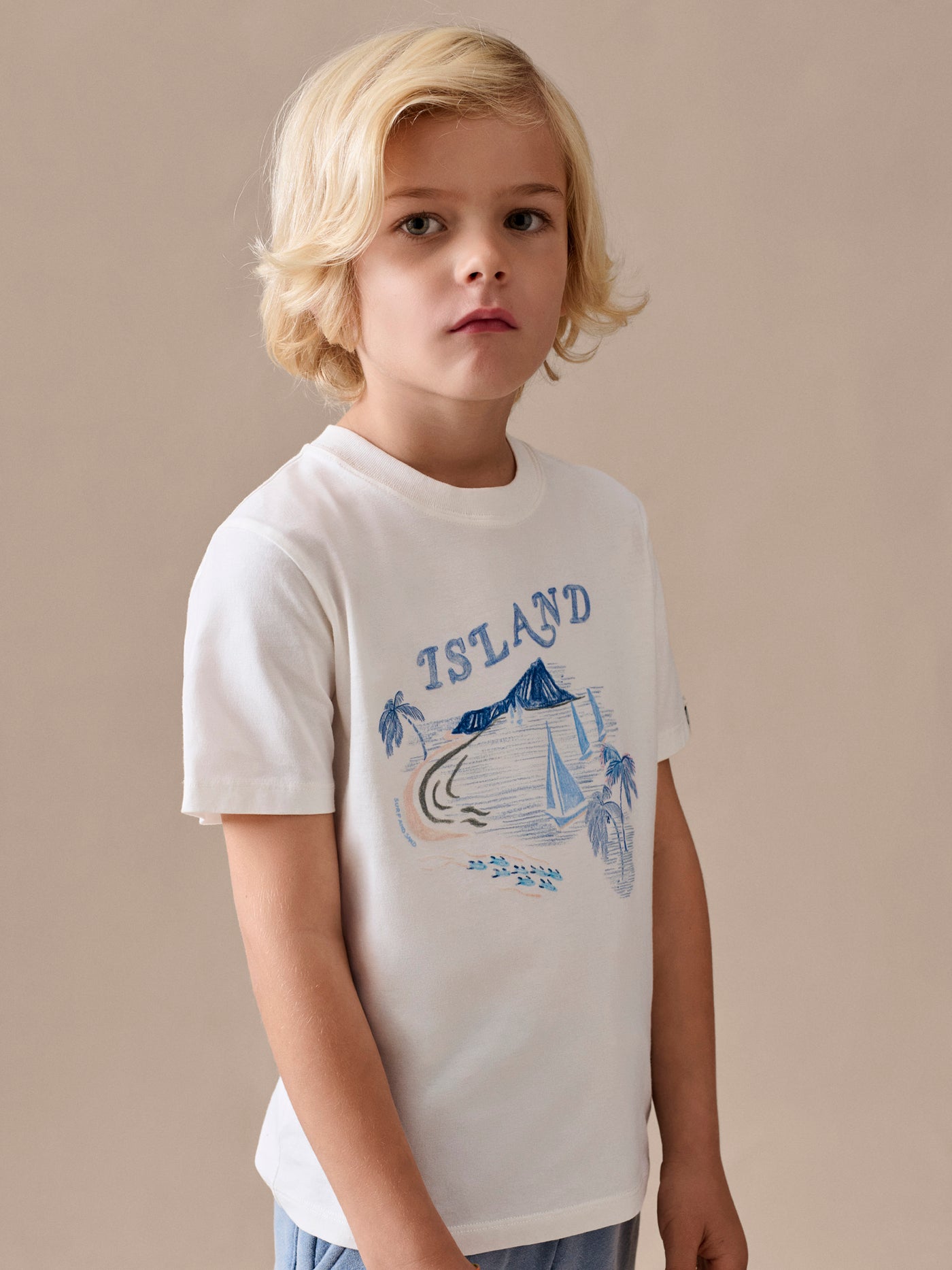 Thibald island print t-shirt in organic cotton